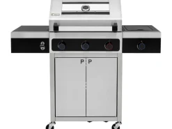 Tepro Gasgrills|Gasgrill Keansburg 3 mit Seitenbrenner Schwarz-Edelstahl