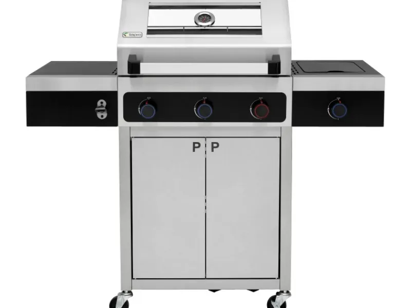 Tepro Gasgrills|Gasgrill Keansburg 3 mit Seitenbrenner Schwarz-Edelstahl
