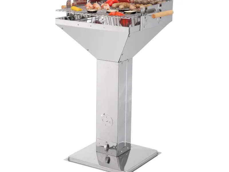 Tepro Holzkohlegrills|Holzkohle Säulengrill Vista Edelstahl