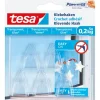 Tesa Rechen|Klebehaken für transparente Oberflächen und Glas (max. 200 g)