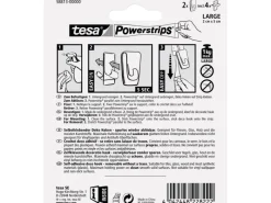 Powerstrips 2 Deko Haken Transparent mit 4 x Powerstrips Large*Tesa