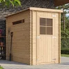 Kinder Timbela Kinder-Gartengeräte|Gartenhaus Holz M306 2,63 m² mit 2 Fenstern ohne Boden