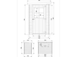 Kinder Timbela Kinder-Gartengeräte|Gartenhaus Holz M306 2,63 m² mit 2 Fenstern ohne Boden