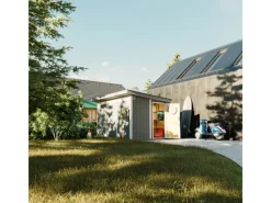 Holz-Gartenhaus M904 Flachdach Grundiert 412 cm x 279 cm*Timbela Clearance