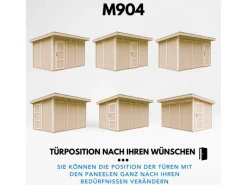 Holz-Gartenhaus M904 Flachdach Grundiert 412 cm x 279 cm*Timbela Clearance
