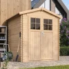 Timbela Gartenlauben|Holz-Gartenhaus M320F+M320G mit Boden Beige Braun 2,82 m² FSC®