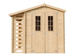 Kinder Timbela Kinder-Gartengeräte|Holz-Gartenhaus mit Brennholzregal M386C 4,5 m² ohne Boden