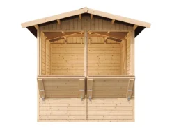 Marktbude Holz M149 4,08 m² mit 2 Theken*Timbela Outlet
