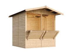 Marktbude Holz M149 4,08 m² mit 2 Theken*Timbela Outlet