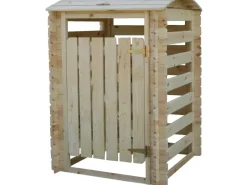 Timbela Mülltonnenboxen|Mülltonnenbox Holz M606-1 für 1 Behälter