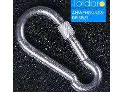 10 Stück Edelstahl Karabiner mit Schraubverschluss 100mm Rostfrei NIRO V4A  Karabinerhaken*Toldoro Discount