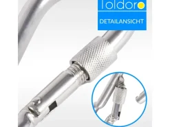 5 Stück Edelstahl Karabiner mit Schraubverschluss 50mm Rostfrei NIRO V4A  Karabinerhaken*Toldoro Discount