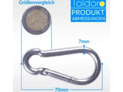 10 Stück Edelstahl Karabiner 7x70mm Rostfrei NIRO AISI 316 V4A  Karabinerhaken Klein*Toldoro Best
