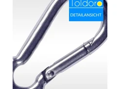 2 Stück Edelstahl Karabiner 8x80mm Rostfrei NIRO AISI 316 V4A  Karabinerhaken*Toldoro Best