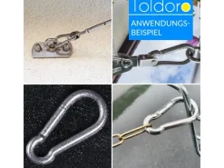 2 Stück Edelstahl Karabiner 8x80mm Rostfrei NIRO AISI 316 V4A  Karabinerhaken*Toldoro Best