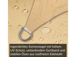 Toldoro Sonnensegel|Sonnensegel Dreieck 5,6x5,6x5,6m UPF50+ PES Regendicht UV-Schutz Sonnenschutz Terrasse Garten