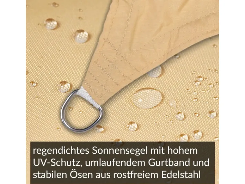 Toldoro Sonnensegel|Sonnensegel Dreieck 5,6x5,6x5,6m UPF50+ PES Regendicht UV-Schutz Sonnenschutz Terrasse Garten