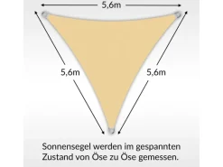 Toldoro Sonnensegel|Sonnensegel Dreieck 5,6x5,6x5,6m UPF50+ PES Regendicht UV-Schutz Sonnenschutz Terrasse Garten