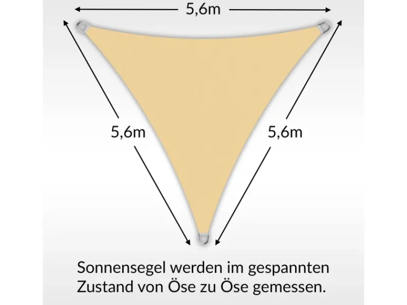 Toldoro Sonnensegel|Sonnensegel Dreieck 5,6x5,6x5,6m UPF50+ PES Regendicht UV-Schutz Sonnenschutz Terrasse Garten
