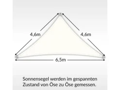 Sonnensegel Dreieck 4,6x4,6x6,5m UPF50+ PES Regendicht UV-Schutz Sonnenschutz Terrasse Garten*Toldoro Discount