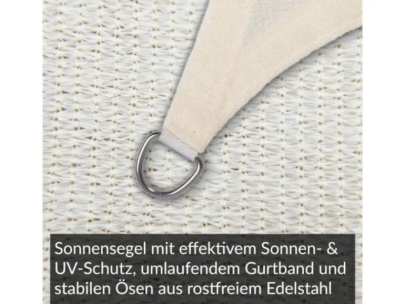 Toldoro Sonnensegel|Sonnensegel Dreieck 4x4x5,6m HDPE Luft & Wasserdurchlässig UV-Schutz Garten