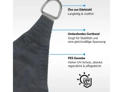 Toldoro Sonnensegel|Sonnensegel Dreieck 6x6x6m UPF50+ PES Regendicht UV-Schutz Sonnenschutz Terrasse Garten