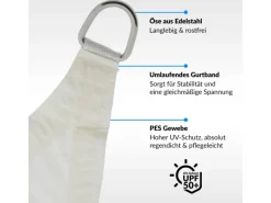 Toldoro Sonnensegel|Sonnensegel Dreieck 4x4x5,6m UPF50+ PES Regendicht UV-Schutz Sonnenschutz Terrasse Garten