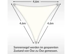 Toldoro Sonnensegel|Sonnensegel Dreieck 4,6x4,6x4,6m UPF50+ PES Regendicht UV-Schutz Sonnenschutz Terrasse Garten
