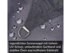 Toldoro Sonnensegel|Sonnensegel Dreieck 5x5x7,1m UPF50+ PES Regendicht UV-Schutz Sonnenschutz Terrasse Garten