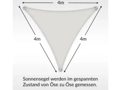 Sonnensegel Dreieck 4x4x4m HDPE Luft & Wasserdurchlässig UV-Schutz Garten*Toldoro Outlet