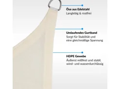 Sonnensegel Dreieck 5x5x5m HDPE Luft & Wasserdurchlässig UV-Schutz Garten*Toldoro Sale