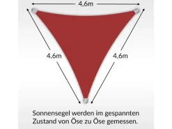 Sonnensegel Dreieck 4,6x4,6x4,6m UPF50+ PES Regendicht UV-Schutz Sonnenschutz Terrasse Garten*Toldoro