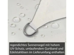 Toldoro Sonnensegel|Sonnensegel Komplettset 5,6x5,6m UPF50+ mit Befestigungsmaterial Halterung Pfosten Mast & Zubehör Regendicht UV-Schutz Sonnenschutz
