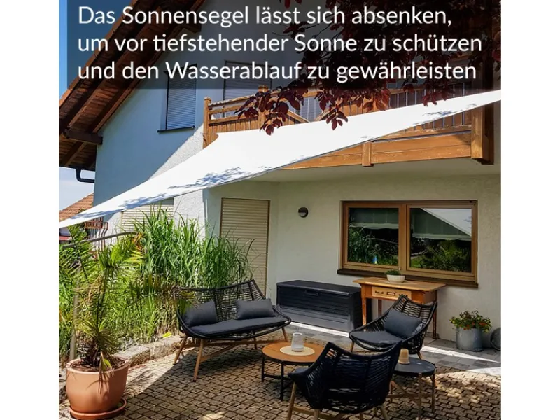 Sonnensegel Komplettset 4,6x4,6x4,6m UPF50+ mit Befestigungsmaterial Halterung Pfosten Mast & Zubehör Regendicht Sonnenschutz*Toldoro Online