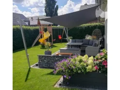 Toldoro Sonnensegel|Sonnensegel Komplettset 4,5x3,5m UPF50+ mit Befestigungsmaterial Halterung Pfosten Mast & Zubehör Regendicht UV-Schutz Sonnenschutz