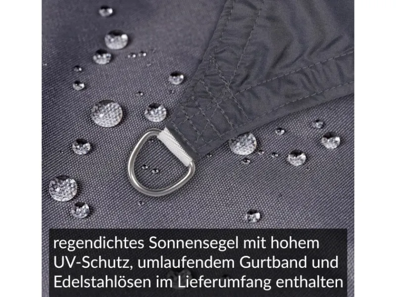 Toldoro Sonnensegel|Sonnensegel Komplettset 4,5x3,5m UPF50+ mit Befestigungsmaterial Halterung Pfosten Mast & Zubehör Regendicht UV-Schutz Sonnenschutz