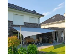 Sonnensegel Komplettset 4x4m UPF50+ mit Befestigungsmaterial Halterung Pfosten Mast & Zubehör Regendicht UV-Schutz Sonnenschutz*Toldoro Discount