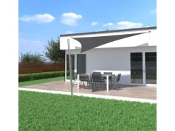 Toldoro Sonnensegel|Sonnensegel Komplettset 4,6x4,6x4,6m UPF50+ mit Befestigungsmaterial Halterung Pfosten Mast & Zubehör Regendicht Sonnenschutz