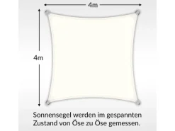 Sonnensegel Quadrat 4x4m UPF50+ PES Regendicht UV-Schutz Sonnenschutz Terrasse Garten*Toldoro Best