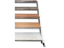 Treba Outdoor Whirlpools|Außentreppe Alaska 3 mit 2 Stufenwanne 80 cm x 30,7 cm Aluminium