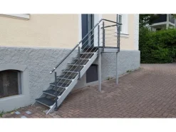 Treba Outdoor Whirlpools|Außentreppe Alaska 3 mit 2 Stufenwanne 80 cm x 30,7 cm Aluminium