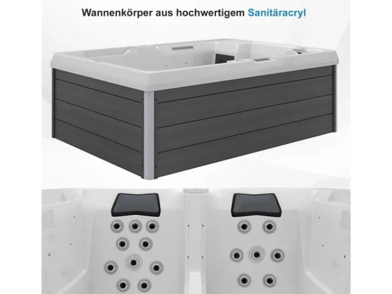 Outdoor Whirlpool Spa Elba Aussen Weiss 210Cm X 150Cm Heizung Hydromassagebluetoothinkl Thermoabdeckung*Tronitechnik