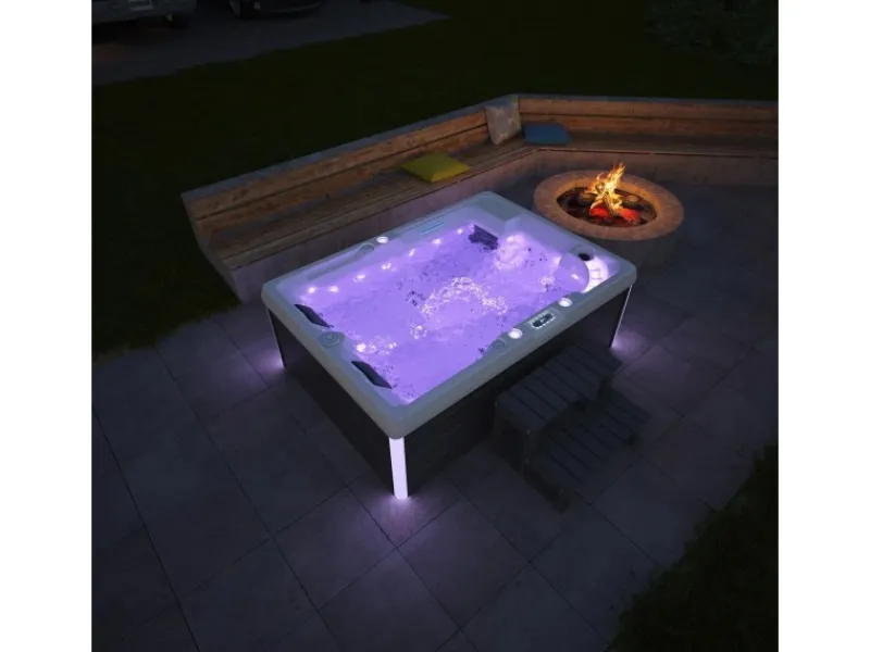 Outdoor Whirlpool Spa Elba Aussen Weiss 210Cm X 150Cm Heizung Hydromassagebluetoothinkl Thermoabdeckung*Tronitechnik