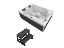 Tronitechnik Outdoor Whirlpools|Outdoor Whirlpool Spa Elba Aussen Weiss 210Cm X 150Cm Mit Heizung Hydromassage Bluetooth Inkl Treppe