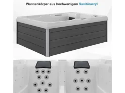 Tronitechnik Outdoor Whirlpools|Outdoor Whirlpool Spa Elba Aussen Weiss 210Cm X 150Cm Mit Heizung Hydromassage Bluetooth Inkl Treppe