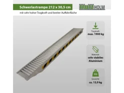 1 x Profi Schwerlastrampe 212cm Traglast 1900 kg Alu Grau*TRUTZHOLM Discount