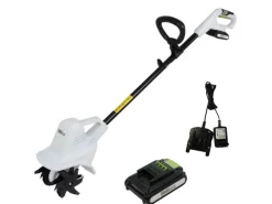 TRUTZHOLM Motorhacken|Akku Bodenhacke 20V 2Ah mit Akku und Ladegerät 19 cm Arbeitsbreite 24 Klingen