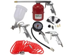 Druckluft Set Reifenfüller Ausblaspistole Farbspritzpistole Sprühpistole Spiralschlauch Düsen*TRUTZHOLM