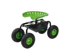 TRUTZHOLM Bodenbearbeitung|Gartenscooter Mit Ablage Stahl 150 kg Sitzhöhe 44 Bis 52 cm Sitz 360 Grad Drehbar