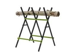 TRUTZHOLM Gartenhandgeräte|Holzsägebock Klappbar Stahl Pulverbeschichtet 100 kg Traglast Schwarz Grün